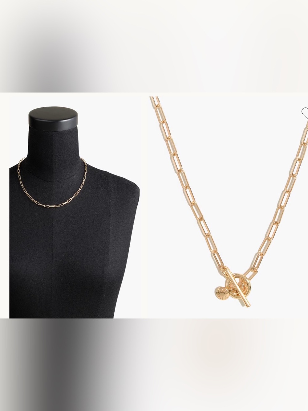 J. Crew T-bar link necklace. Gold. NWT.